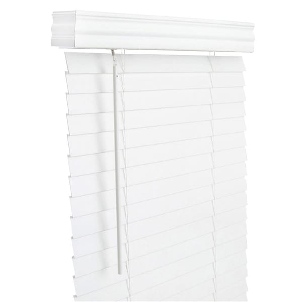 Work-Of-Art 2 in. Faux Wood Cordless Blinds, White - 34 x 60 in. WO2514233 - main